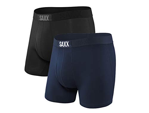 Men's Underwear - Ultra Super Soft Boxer Briefs with Fly and Built-in Pouch Support - Underwear for Men, Pack of 2