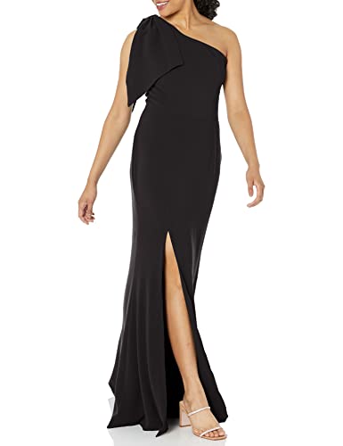 Dress the Population Women's Georgina One Shoulder Bow Detail Trumpet Gown Long Dress