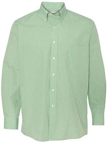 Heusen Men's Regular Fit Gingham Button Down Collar Dress Shirt