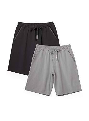 Men's 2 Pack Soft Cotton Sleep Shorts for men Lounge Pants Wear Pajama Bottoms with Pockets