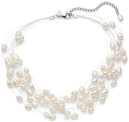 Regalia Multi Strand Baroque White Freshwater Cultured Pearl Necklace