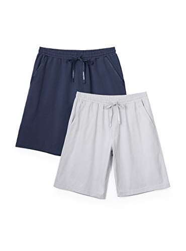 Men's 2 Pack Soft Cotton Sleep Shorts for men Lounge Pants Wear Pajama Bottoms with Pockets