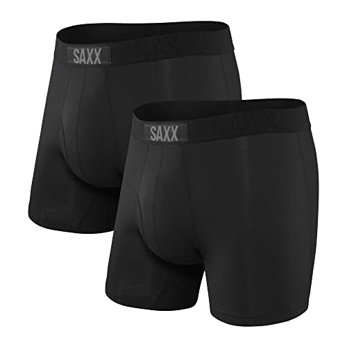 Men's Underwear - Ultra Super Soft Boxer Briefs with Fly and Built-in Pouch Support - Underwear for Men, Pack of 2