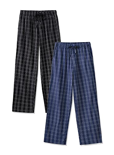 Men's Soft Cotton Pajama Pants Lounge Wear Long PJs Bottoms 1 or 2 Pack
