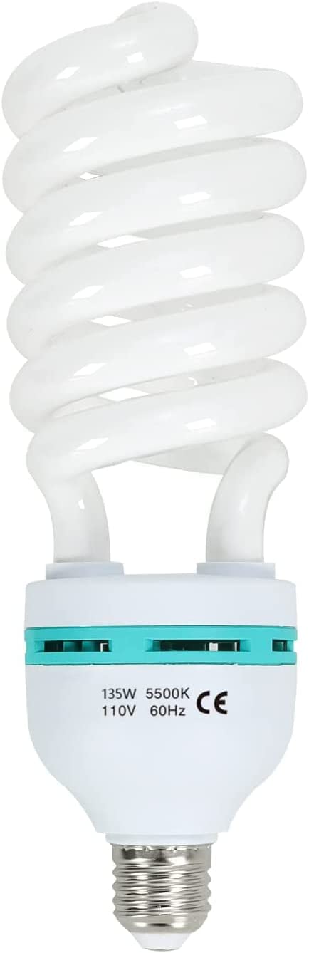 135W Light Bulb 5500K CFL Daylight Spiral Softbox Lighting Kit Bulb in E27 Socket for Photography Photo CFL-1