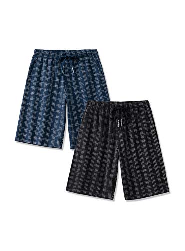 Men's 2 Pack Soft Cotton Sleep Shorts for men Lounge Pants Wear Pajama Bottoms with Pockets