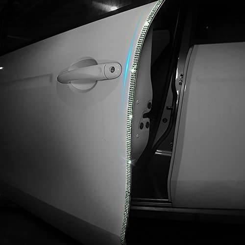 Door Edge Anti-Scratch Sticker Door Crash Bumper Crystal Bling Protection Tape Rubber Strip Sticker,Car Door Protector,Car Door Guard,Car Door Protection,90cm/35.4" Each One,4Pack/Set,White