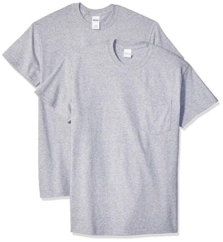 Gildan mens Ultra Cotton Adult T-shirt With Pocket, 2-pack