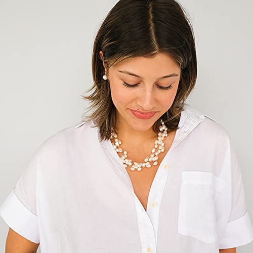 Regalia Multi Strand Baroque White Freshwater Cultured Pearl Necklace