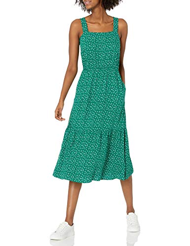 Women's Fluid Twill Tiered Midi Summer Dress