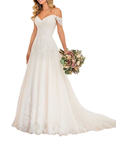 Women's Off The Shoulder Wedding Gowns A Line Mermaid Wedding Dresses for Bride