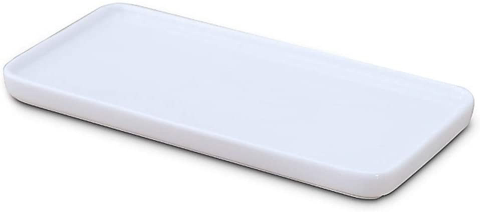 Vanity Tray Small Rectangle, Bathtub Tray Bathroom Organizer, Cosmetics Holder for Tissue Candle Towel Plant Jewelry Ring Dish Dresser Perfume Shampoo-White(2 Pcs)(Small)
