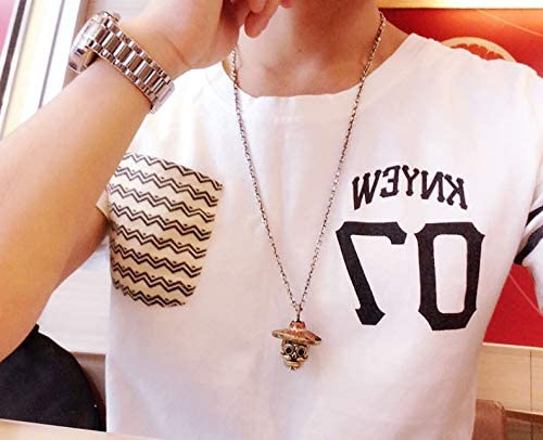 Gothic Heavy 925 Sterling Silver Mexican Sugar Skull Pendant Rose Gold Hat Biker Jewelry for Men Women