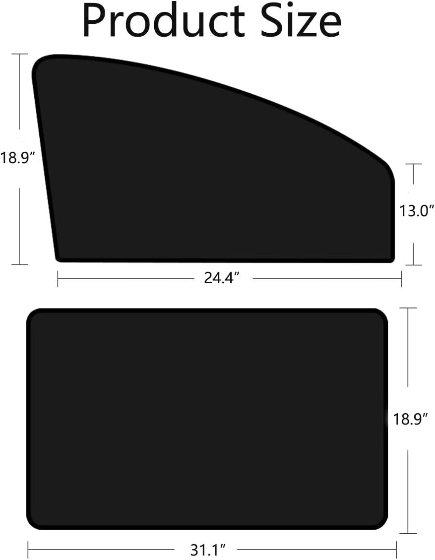 Car Side Window Sun Shades, Window Sunshades Privacy Curtains, 100% Block Light for Breastfeeding, Taking a nap, Changing Clothes, Camping (Front&Back 4pcs)