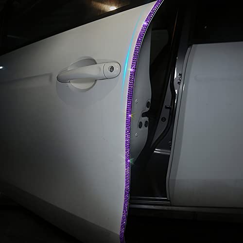 Door Edge Anti-Scratch Sticker Door Crash Bumper Crystal Bling Protection Tape Rubber Strip Sticker,Car Door Protector,Car Door Guard,Car Door Protection,90cm/35.4" Each One,4Pack/Set,White