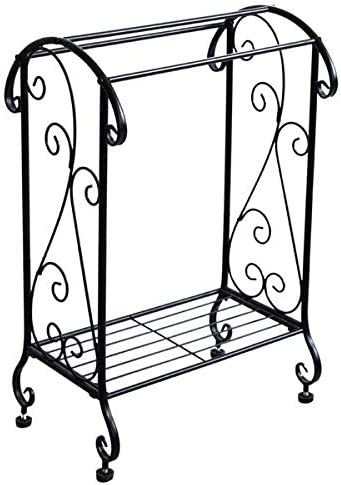 HopeHope Throw Blanket Storage - Living Room Decor - Bathroom Towel Rack Metal Free Standing Bath Towel Blanket Storage Organization, Rack for Bathroom, Bedroom, Laundry Room