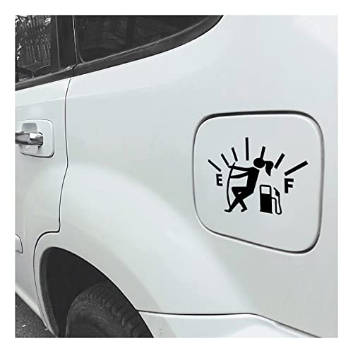 2PCS Funny Car Stickers, Angry Boy Fuel Gauge Empty Stickers, High Gas Consumption Vinyl Decal, Funny Fuel Tank Cover Stickers for Women Men, Fit Cars, Trucks, SUV, Motorcycles (Red/Boy)