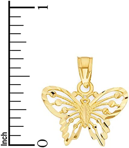 10k Solid Real Gold Butterfly Pendant Dainty Animal Charm Casual Everyday Wear Jewelry Charm