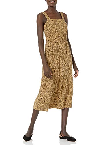 Women's Fluid Twill Tiered Midi Summer Dress