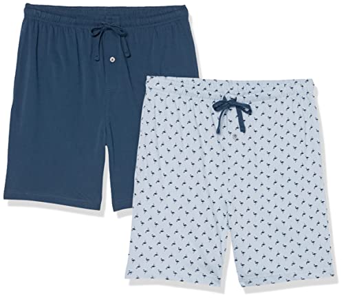 Essentials Men's Cotton Pajama Shorts, Pack of 2