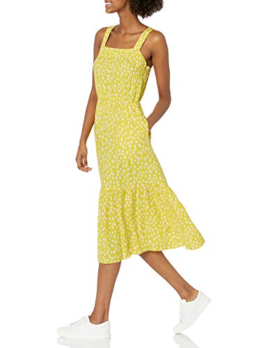Women's Fluid Twill Tiered Midi Summer Dress
