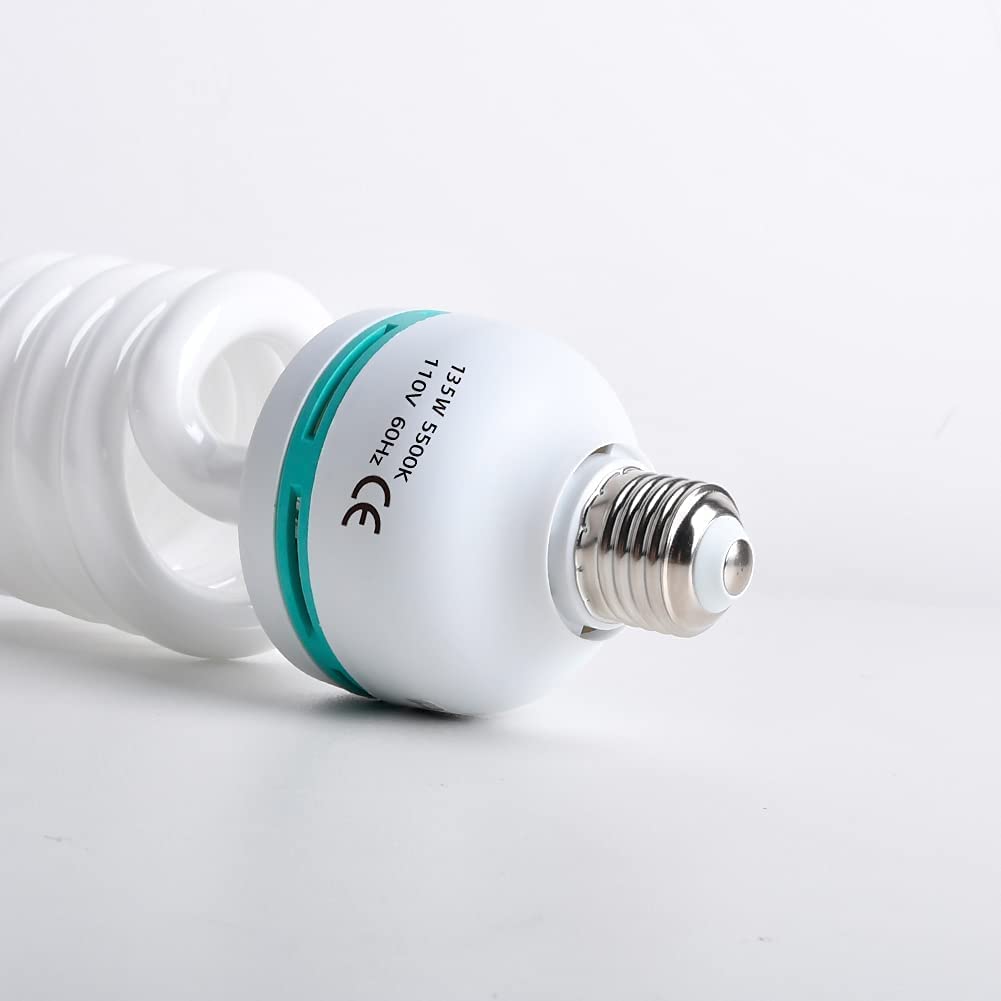 135W Light Bulb 5500K CFL Daylight Spiral Softbox Lighting Kit Bulb in E27 Socket for Photography Photo CFL-1
