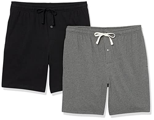 Essentials Men's Cotton Pajama Shorts, Pack of 2