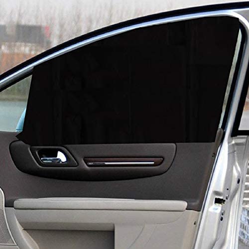 Detachable Adhesive Curtain for Cars Affixing Removable Adhesive Tape Privacy Protection Direct Sunlight UV Protection Light-Shielding Fabric (25.5 x 17.7 inch, Black)