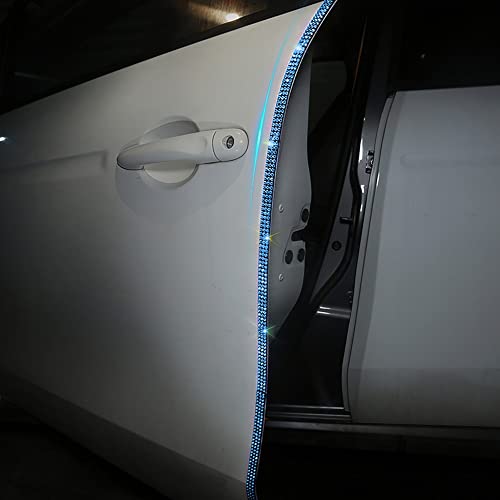 Door Edge Anti-Scratch Sticker Door Crash Bumper Crystal Bling Protection Tape Rubber Strip Sticker,Car Door Protector,Car Door Guard,Car Door Protection,90cm/35.4" Each One,4Pack/Set,White
