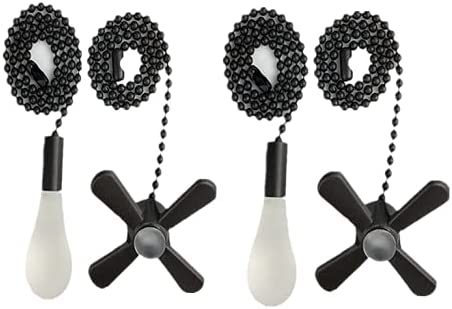 Ceiling Fan Pull Chain Ornaments - 13.6 Inches Fan Pull with Ball Chain Connector Included Light & fan Pulls(black)