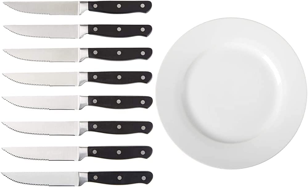 8-Piece Kitchen Steak Knife Set, Black