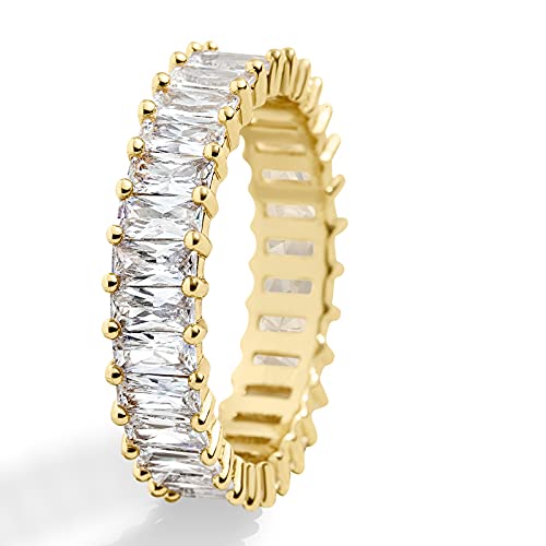 Fashion Classic 18K Gold Plated Titanium Steel Women Stacking Ring Best Gifts Couples Valentine's Day
