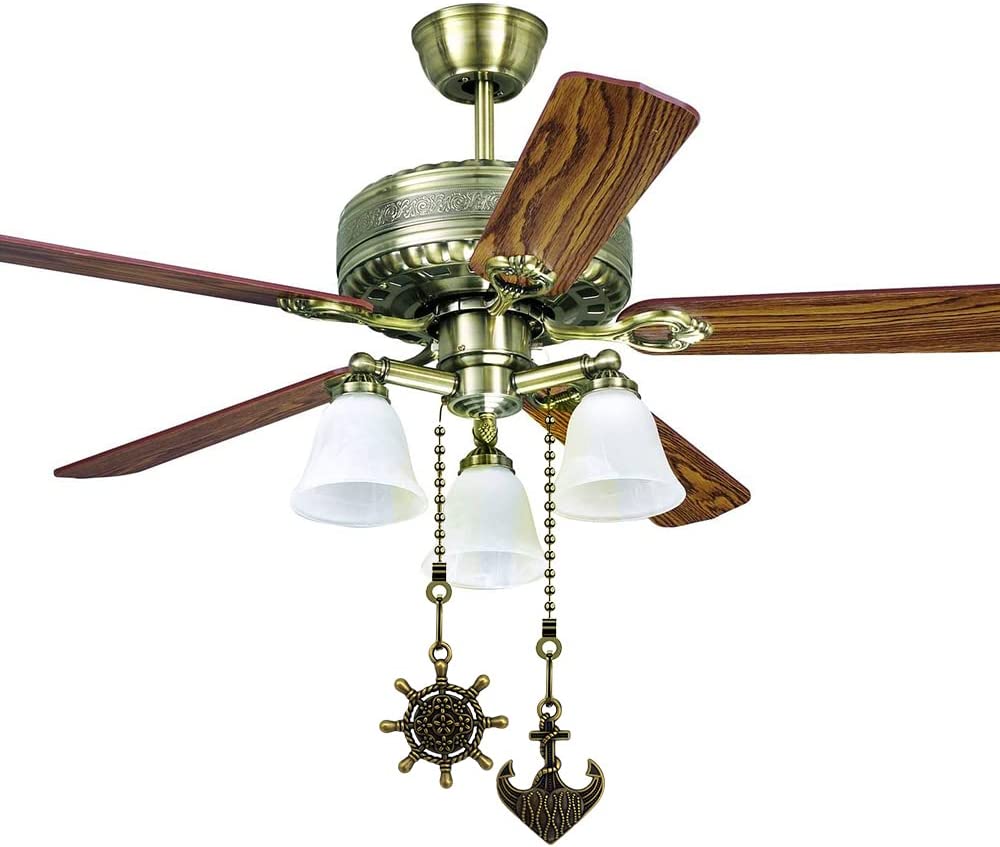 2 Pack Dotlite Nautical Ceiling Fan Pull Chain Accessories Decorative Fan String Pulls Pendant Extension 12 Inches Beaded Ball Fan Pull Chains Extender Ornament with Connector for Fan Lamp Bronze