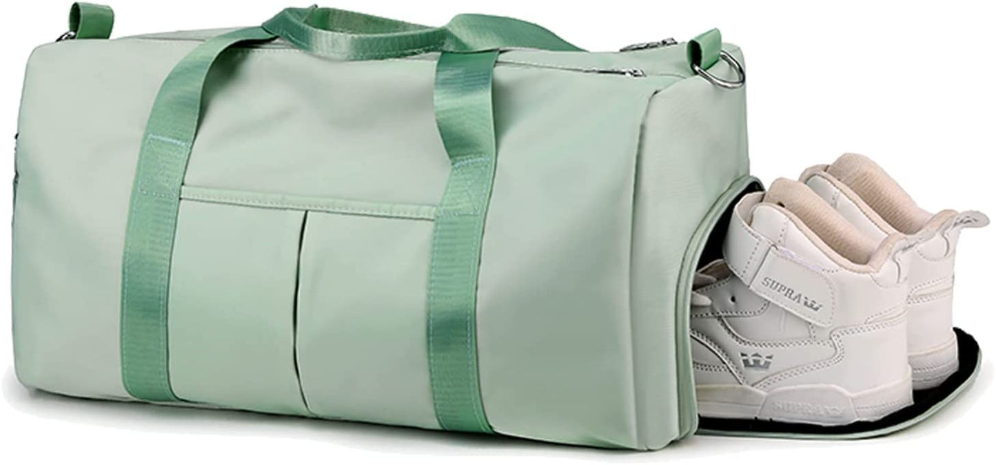 Forestfish Sports Gym Bag Travel Duffel Bag with Dry Wet Pocket & Shoes Compartment for Women and Men (Green)