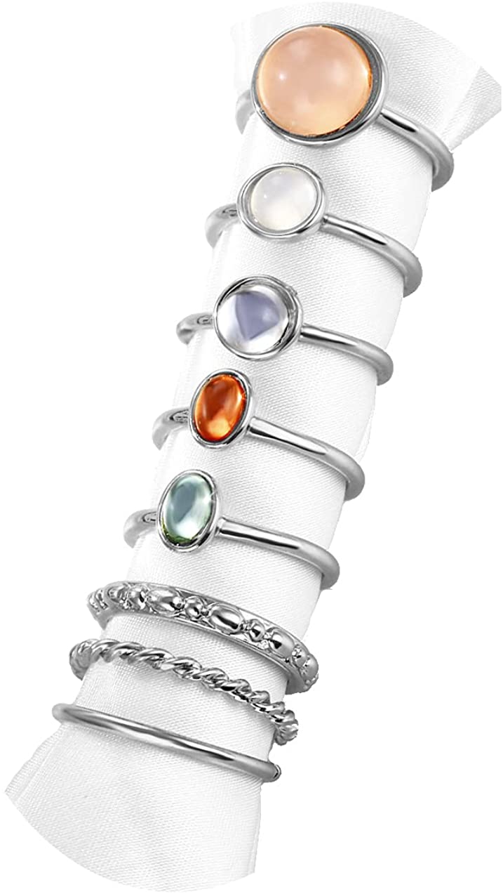 Boho Retro Stackable Rings Sets for Teens Girls Women,Peak Sea Wave Compass Turquoise Rhinestone Knuckle Joint Finger Kunckle Nail Ring Sets