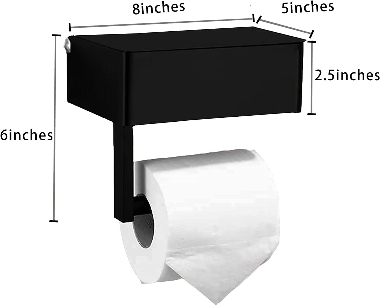 Toilet Paper Holder with Shelf and Storage,YIDATIKER Stainless Steel Wall Mounted Toilet Paper Holder for Bathroom