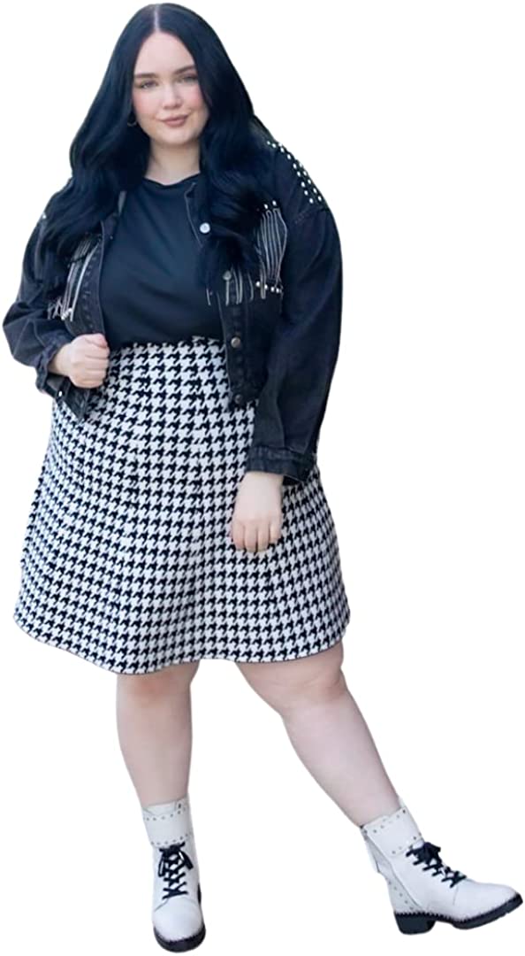 Womens Plus Size Comfortable Stretch Long Skirt-Modest No Waistband Year Round Skirts for Women - Knee Length