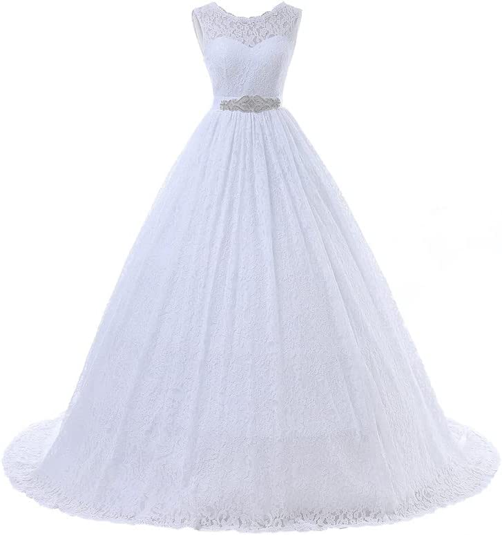 Women's Ball Gown Lace Bridal Wedding Dresses