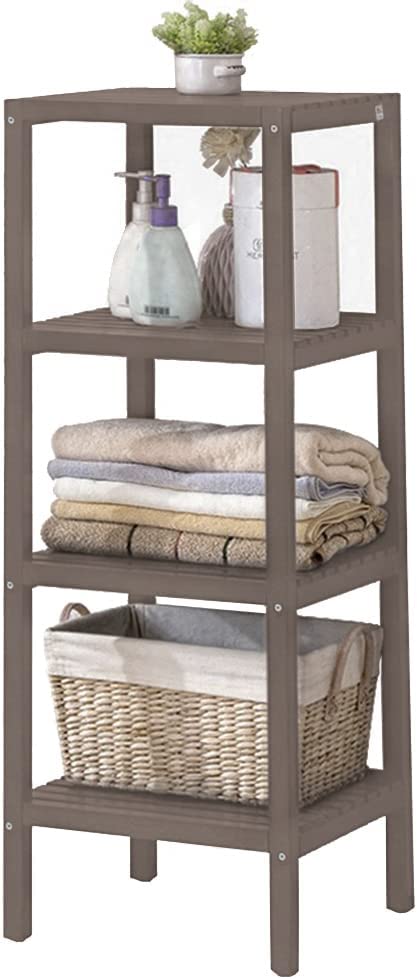 Solid Wood Storage Rack - 3-Tier All Lumber Floor Standing Shelving Unit with Adjustable Feet for Home, Bathroom Towels Shelves Organizer, Easy Assembly and Full Upgraded in 2022, White