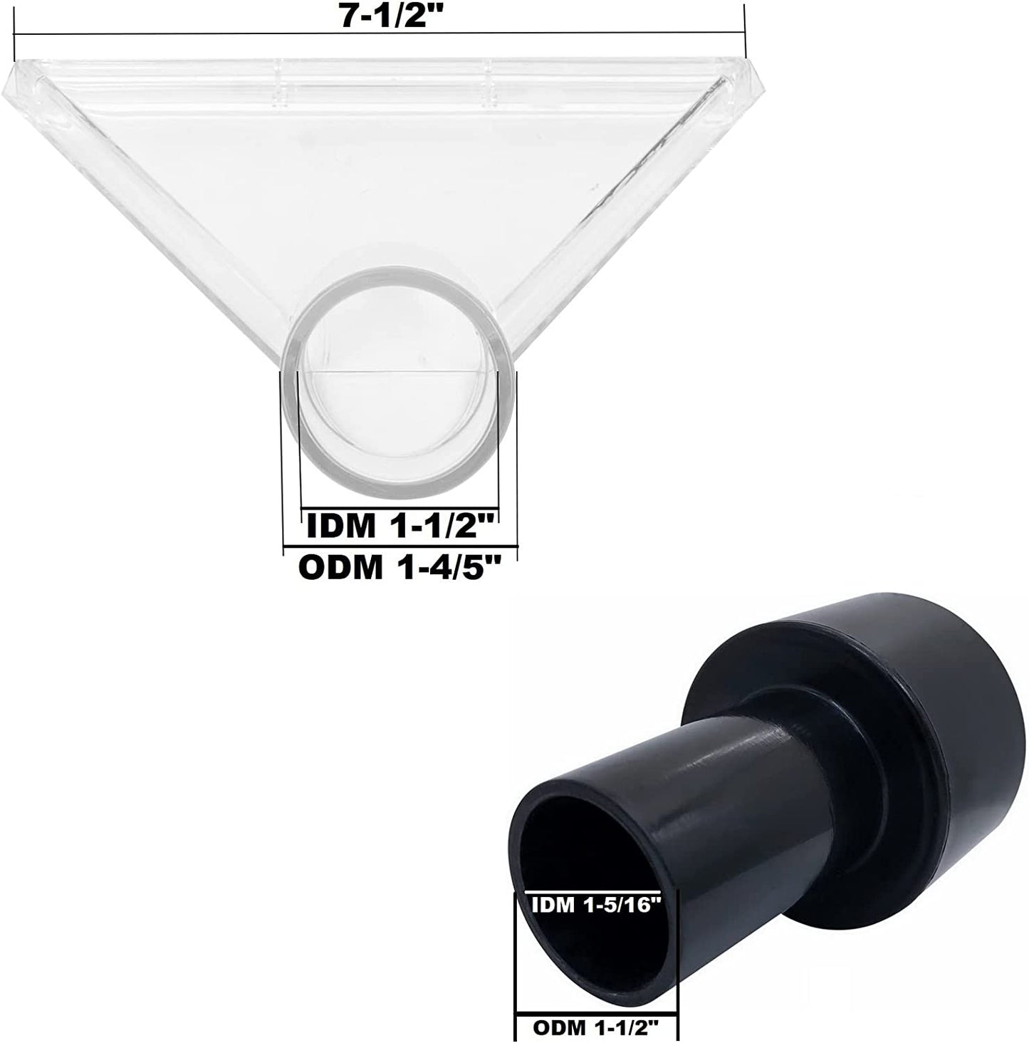 Happy Tree See-Through Wand Clear Head Large with 2-1/2" to 1-1/2" Reducer for Upholstery/Carpet Cleaning, Turn Wet-Dry Vac into an Extractor, Detailing Hand Tool for Portable Extractor & Truck Mount