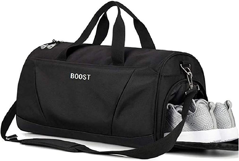 Sports Gym Bag with Wet Pocket & Shoes Compartment for Women & Men