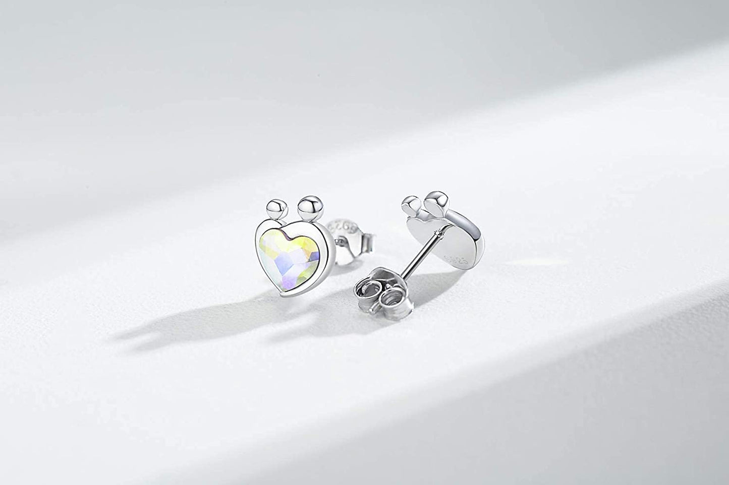 Hypoallergenic Earrings 925 Sterling Silver Heart Stud Earrings Valentine's Day Mother's Day Birthday Christmas Gifts for Girlfriend Mother Daughter Wife