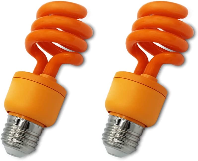 13W CFL Blacklight Bulb by Lumenivo - Spiral Black Light CFL Bulb E26 Medium Screw Base for Halloween, Party, Decorative Lighting - Glow in The Dark Effect - 120V - 2 Pack