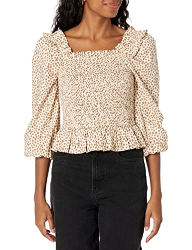Women's Marisol Long Sleeve Ruffle Smocked Cropped Top