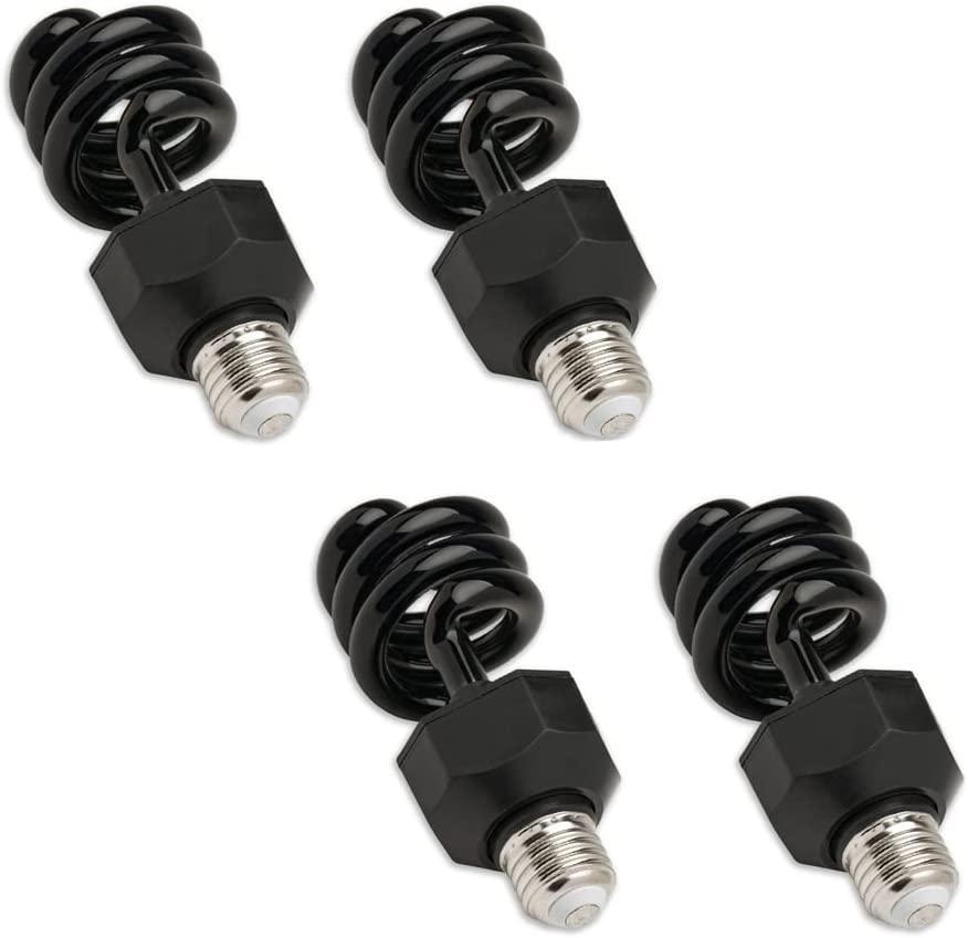 13W CFL Blacklight Bulb by Lumenivo - Spiral Black Light CFL Bulb E26 Medium Screw Base for Halloween, Party, Decorative Lighting - Glow in The Dark Effect - 120V - 2 Pack