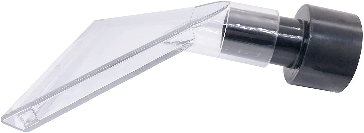 Happy Tree See-Through Wand Clear Head Large with 2-1/2" to 1-1/2" Reducer for Upholstery/Carpet Cleaning, Turn Wet-Dry Vac into an Extractor, Detailing Hand Tool for Portable Extractor & Truck Mount