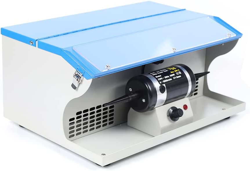 Polishing Buffing Machine Dust Collector TableTop Jewelry Polisher Multi-Use 200W with light