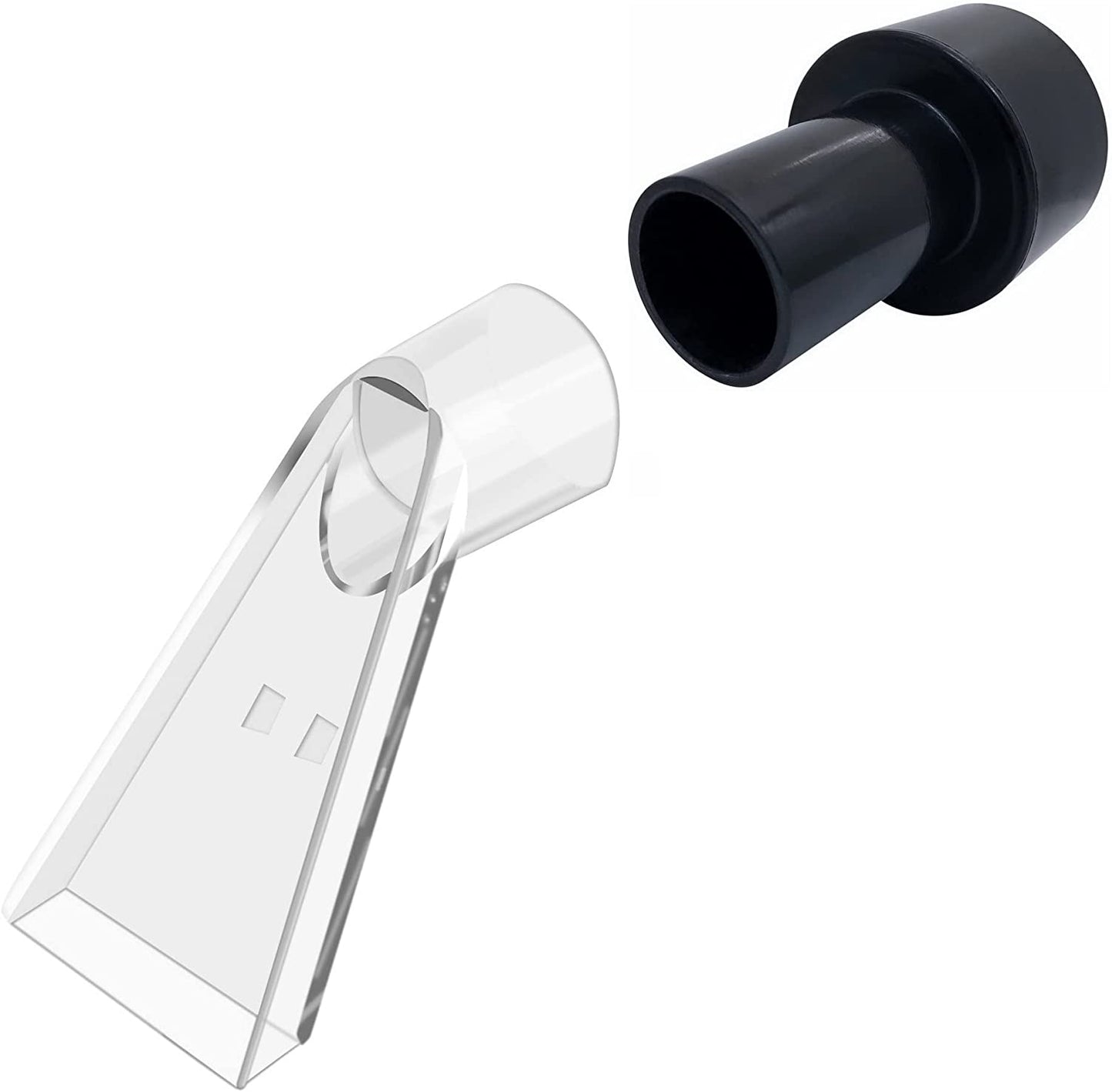 Happy Tree See-Through Wand Clear Head Large with 2-1/2" to 1-1/2" Reducer for Upholstery/Carpet Cleaning, Turn Wet-Dry Vac into an Extractor, Detailing Hand Tool for Portable Extractor & Truck Mount