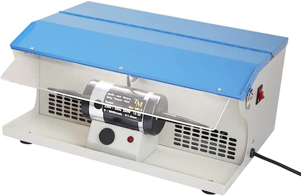 Polishing Buffing Machine Dust Collector TableTop Jewelry Polisher Multi-Use 200W with light
