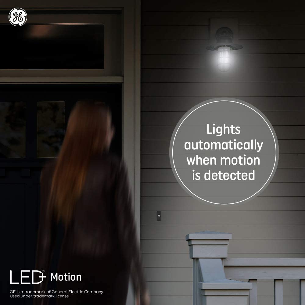 LED+ Outdoor Security Light Bulbs with Motion Sensors, Warm White, Medium Base (Pack of 2)